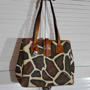 Dooney Animal Print Canvas Bag     (item#112)